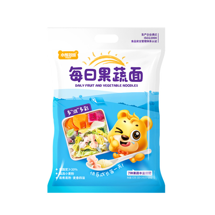 【2袋装，宝宝一吃就爱上】有机一周面/果蔬面，有机小麦粉含量＞96%，果蔬浆含量≥30，%低温4-5小时烘干，不添加食用盐不伤宝宝肠胃（420g/袋）