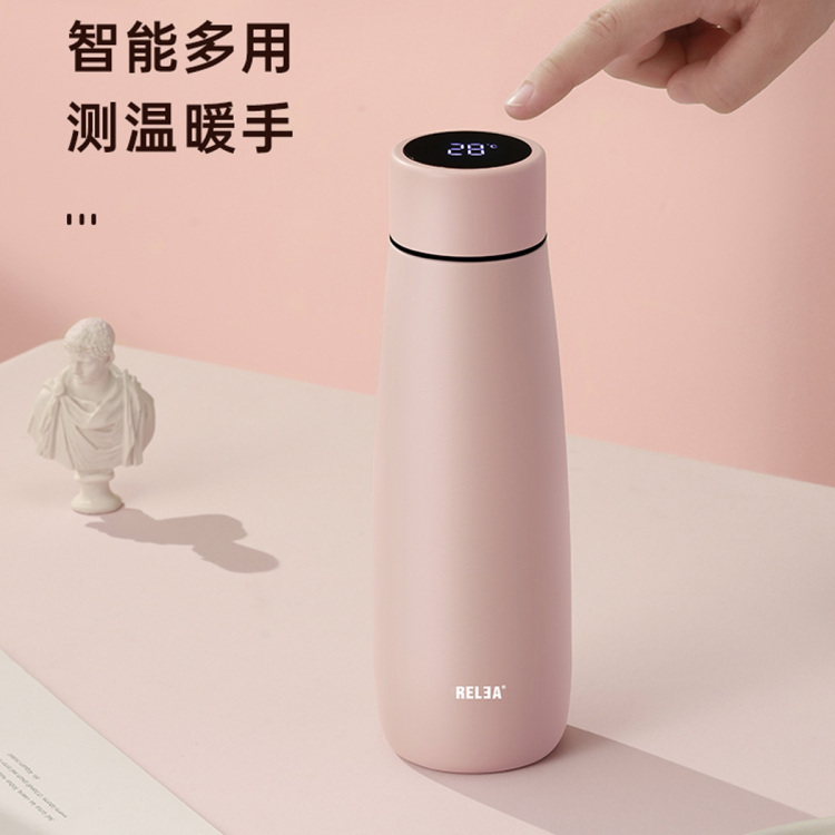 智能显温316不锈钢摇摇热暖手杯430ML   U米