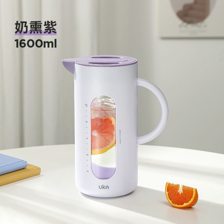 【1600ml UKA Jug  大容量冷水壶】夏日必备UKA冷水壶！通透的玻璃加上清爽的配色，简约而不失格调，让人第一眼就被它的颜值所吸引自开合防尘设计，高硼硅玻璃材质，给你不一样的生活美学