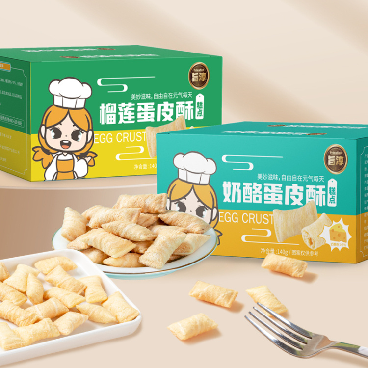 【3箱24袋装，旨淳·蛋皮酥(榴莲味/奶酪味)140g】