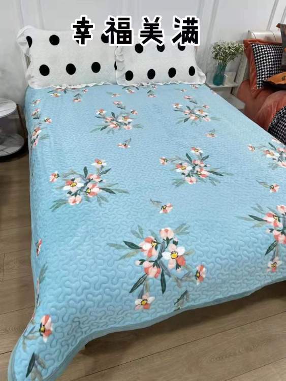 高定高端定制牛奶绒多功能床盖 200*230cm 