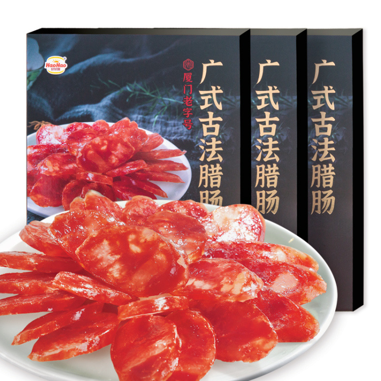 【3盒，川味古法腊肠】原料好，工艺恪守近百年“古法制作工艺”。从品质到口感层层层把关，时间交给我们的是妙不可言的美味。鲜香麻辣、肉香四溢，一口入魂，太巴适了